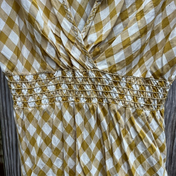 NWT MAX STUDIO Yellow Gingham Short Sleeve Pullover Top size Med - Picture 10 of 14